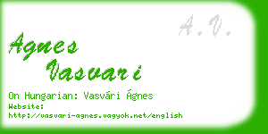 agnes vasvari business card